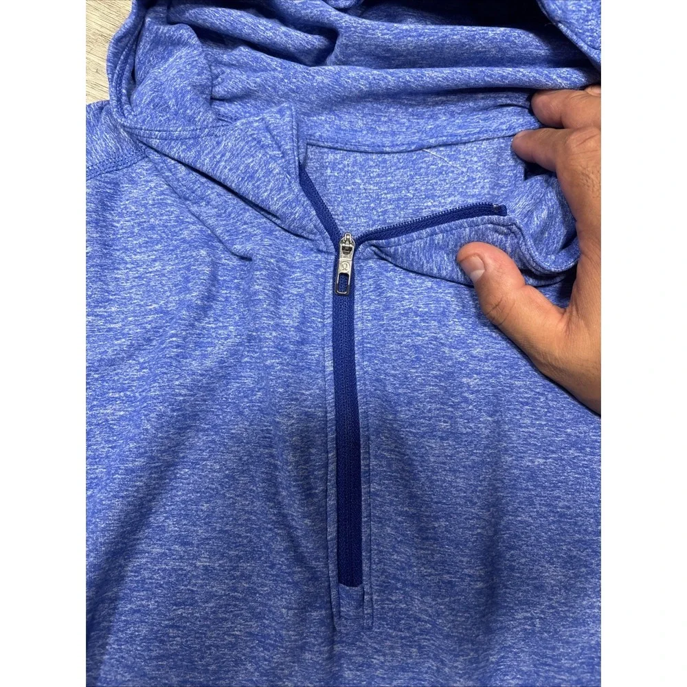 Lululemon Metal Vent Tech Hoodie Men Medium Blue 1/4 Zip Pullover Lightweight